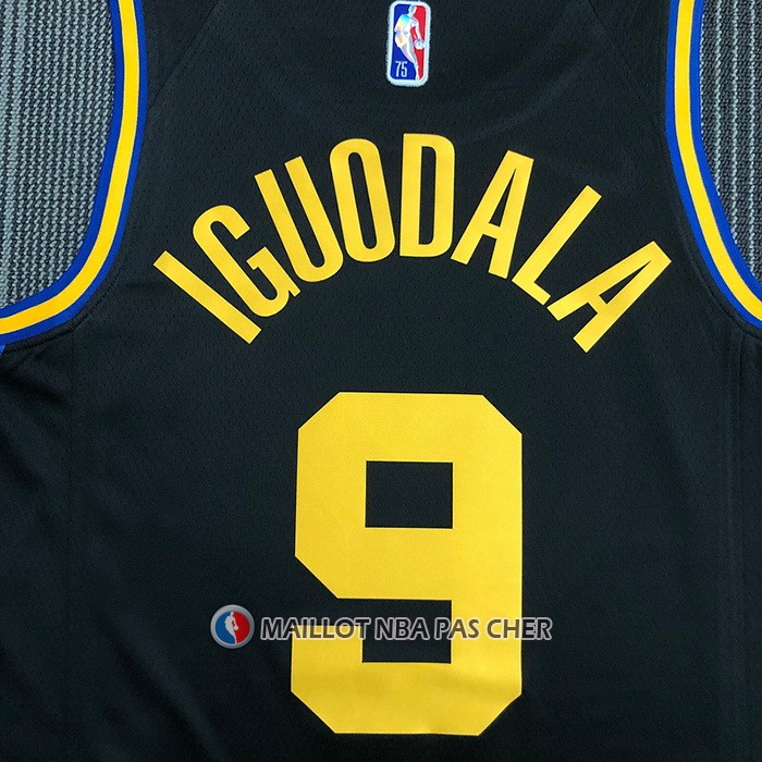 Maillot Golden State Warriors Andre Iguodala NO 9 Ville 2021-22 Noir